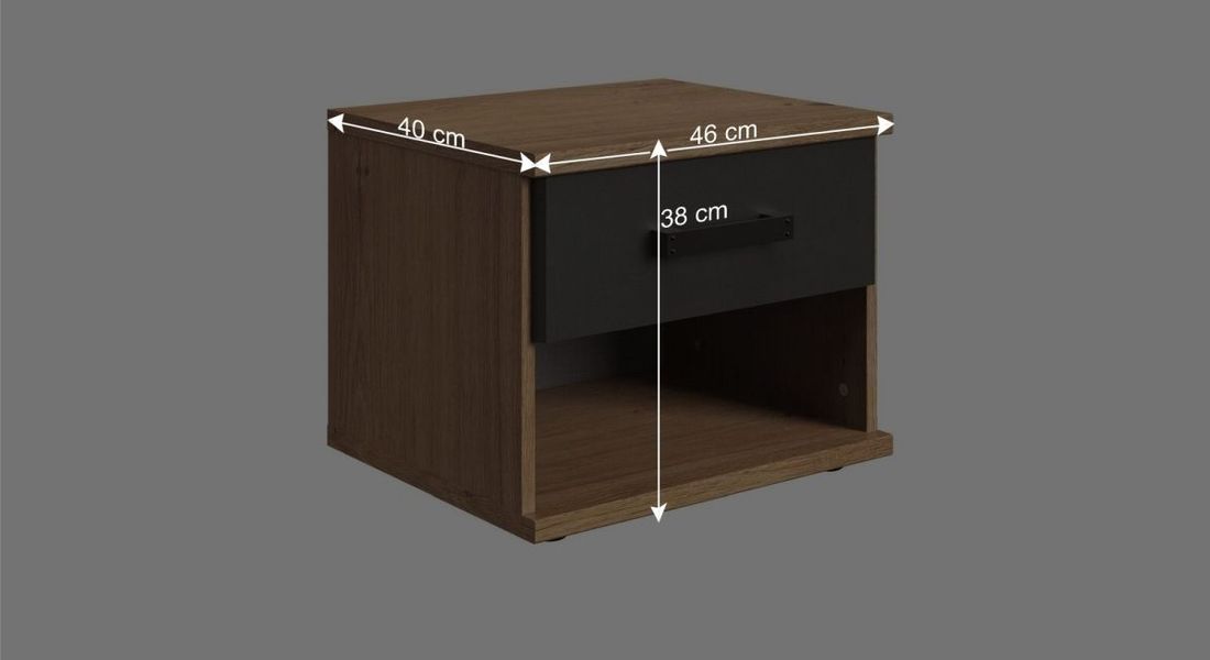 Nachttisch Nolan Eiche Dekor H 38cm