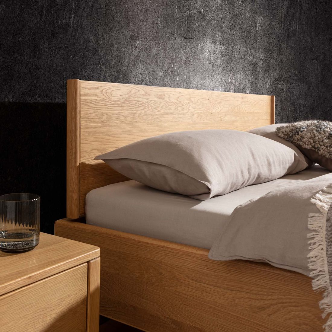 Bett Gordij Komfort Eiche Massivholz