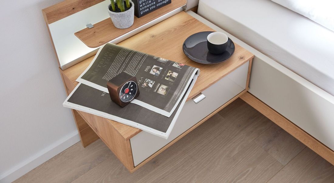 Interliving Schwebenachttisch 1017 Eiche Dekor H 48cm