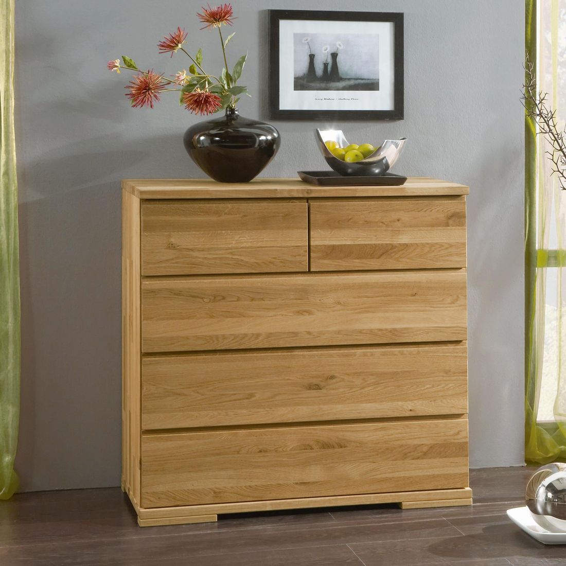 Kommode Andalucia Variante 3 Kernbuche/Wildeiche Massivholz mit Schubladen