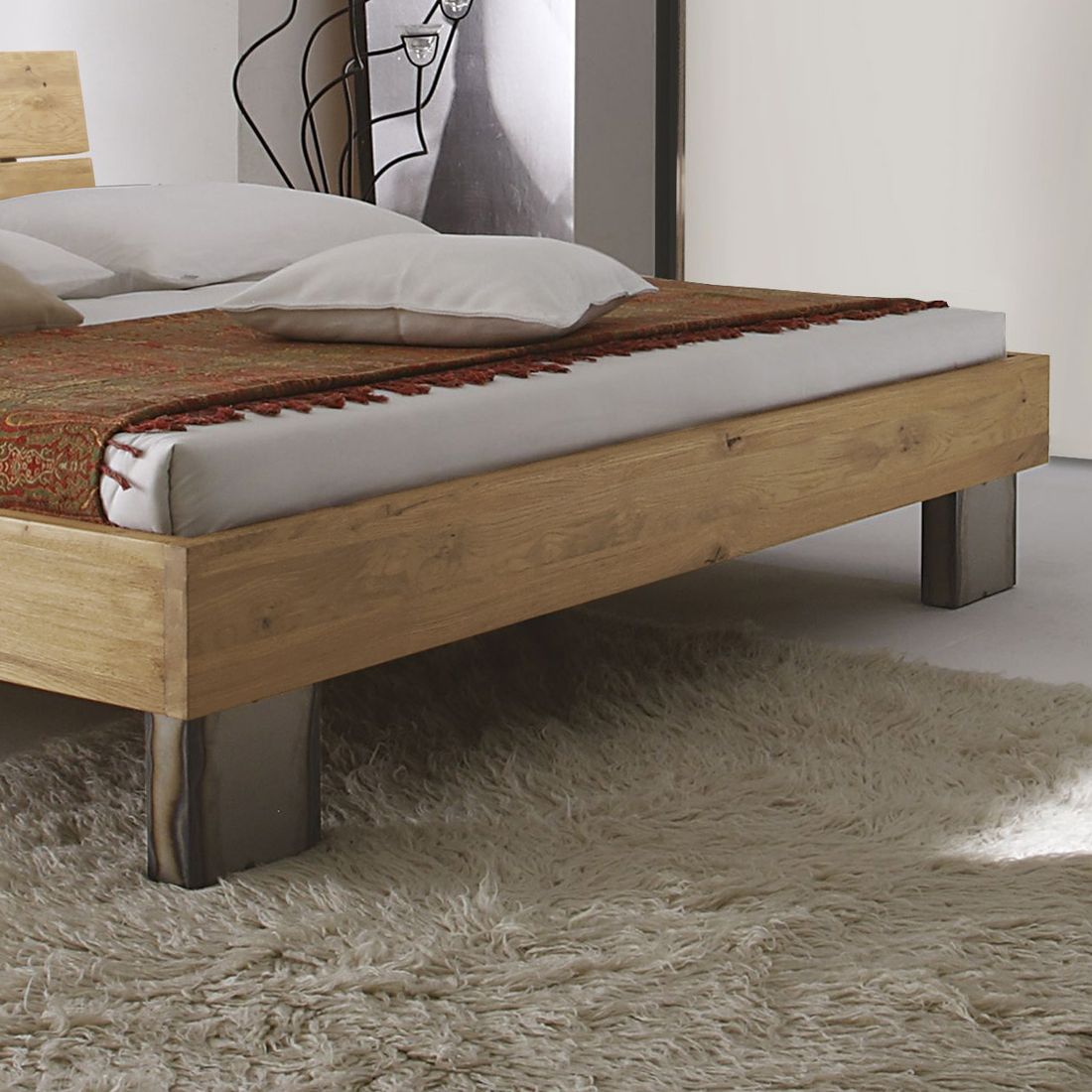 Bett Fuego Wildeiche Massivholz