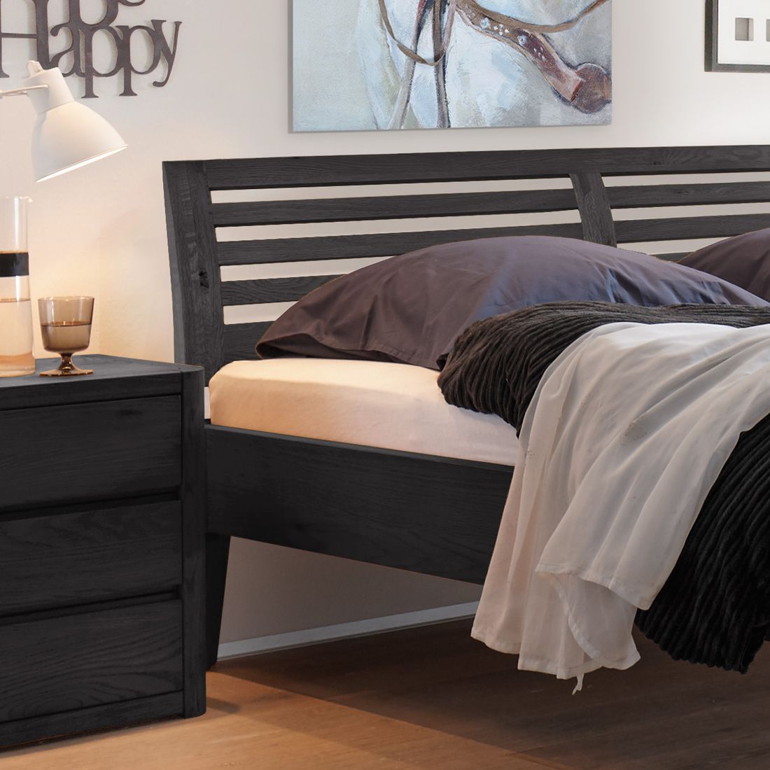 Bett Barcelona Eiche Massivholz