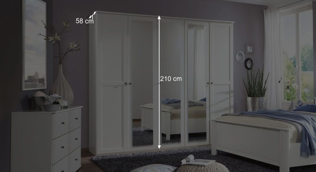 Drehtüren-Kleiderschrank Berata mit Spiegel