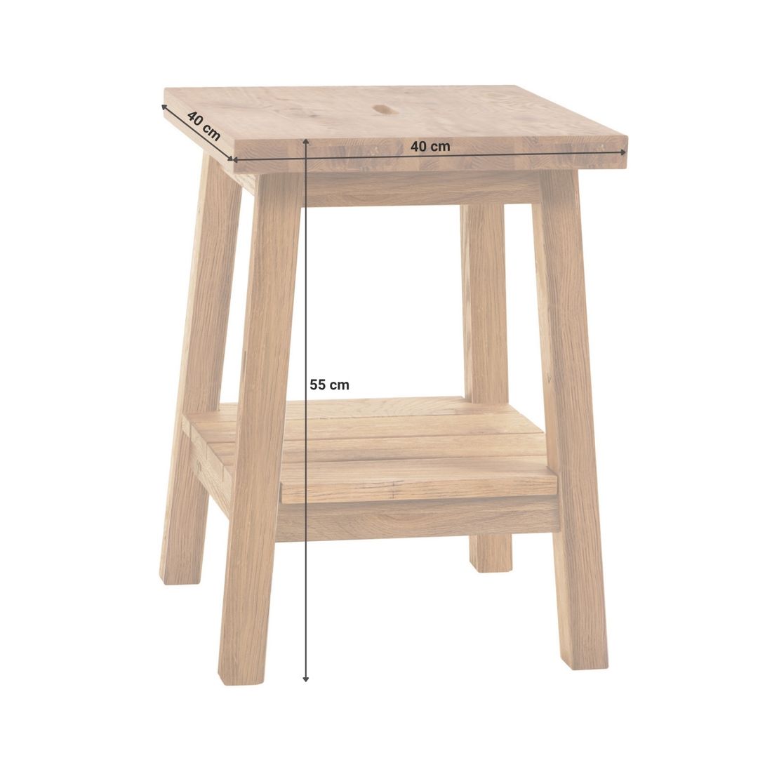 Nachttisch Galicia Wildeiche Massivholz H 55cm