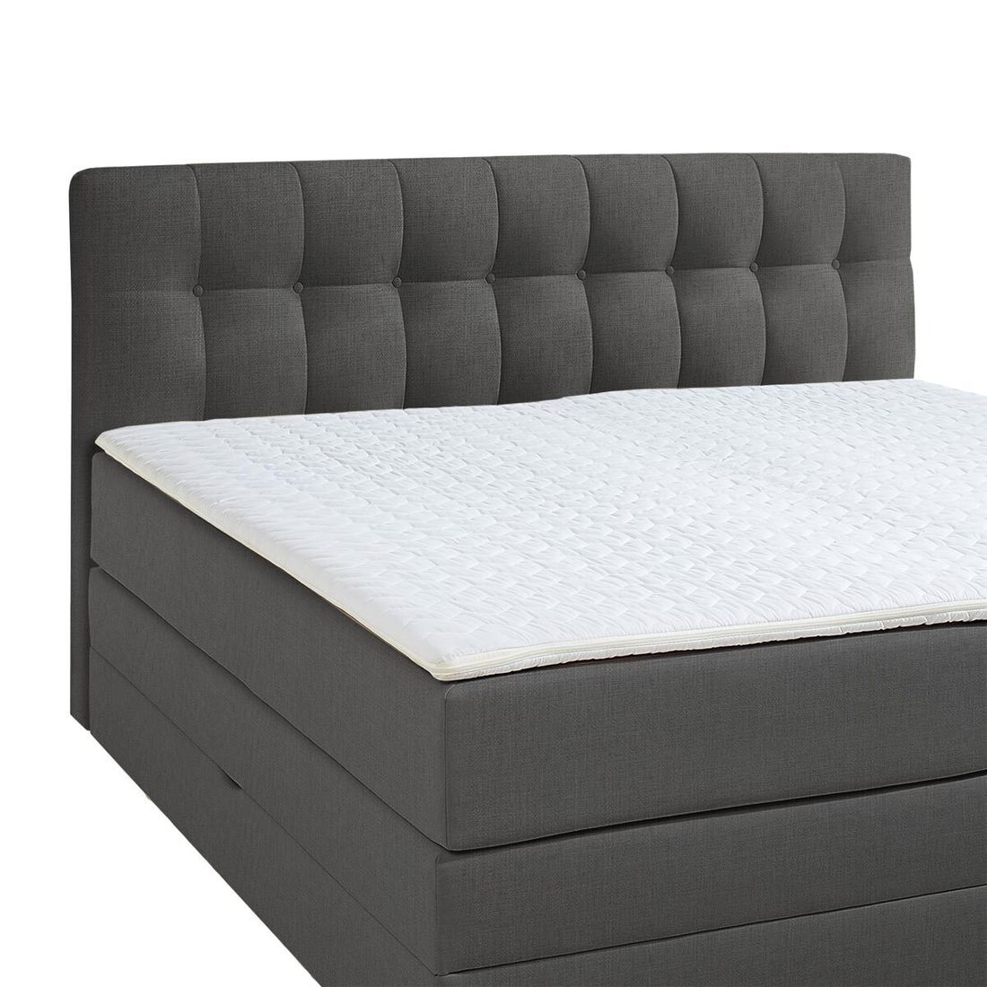 HOMELIV. Boxspringbett Luciano Webstoff mit Bettkasten