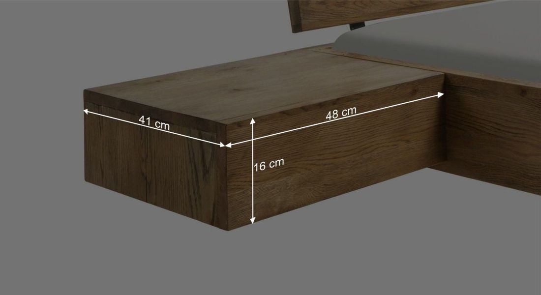 Schwebenachttisch Quesada Wildeiche Massivholz