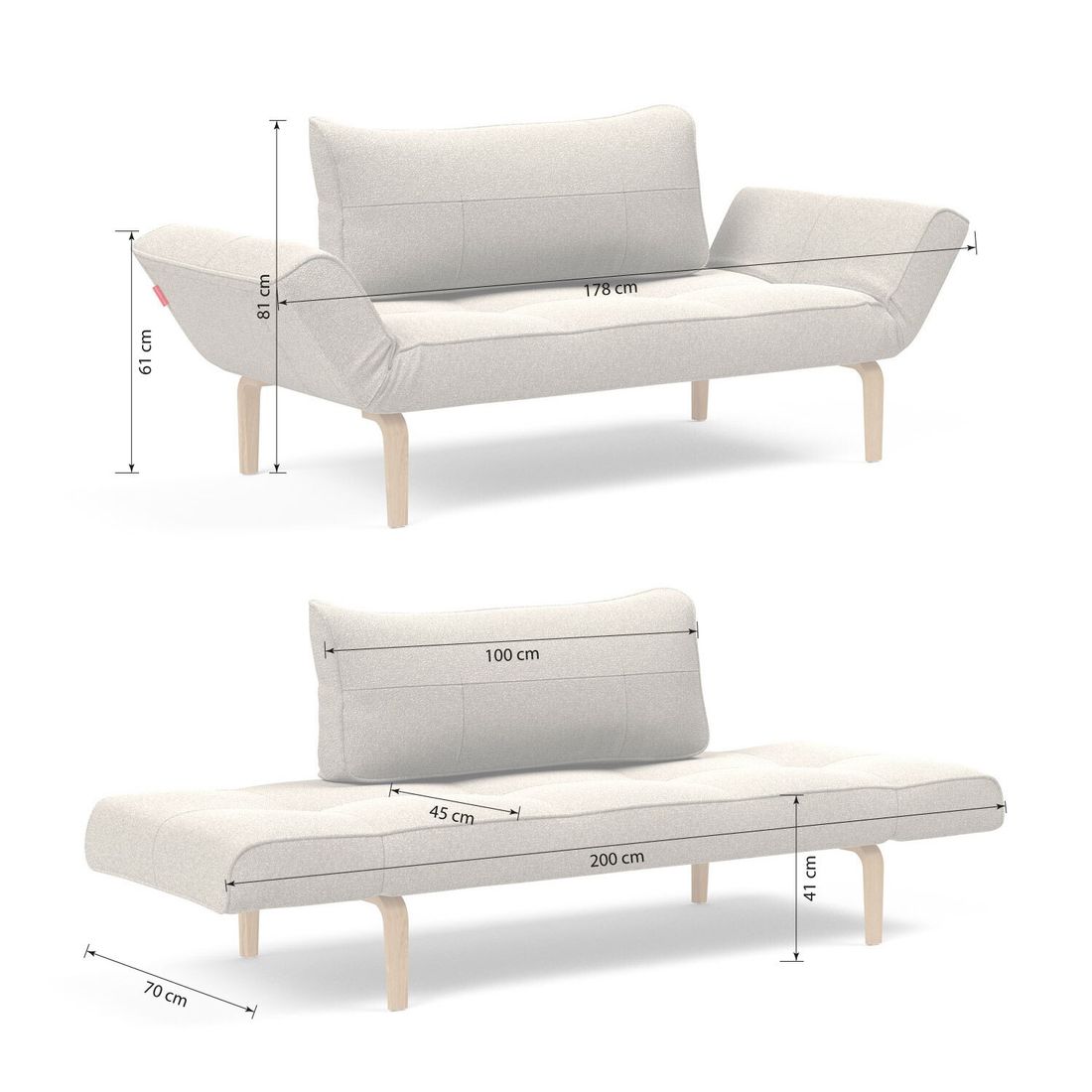 Schlafsofa Lescott Cord/Bouclé
