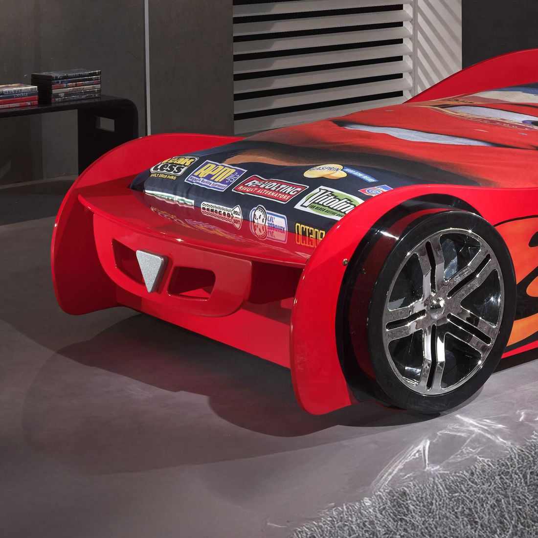 Autobett Tuning rot mit Lattenrost 90x200cm