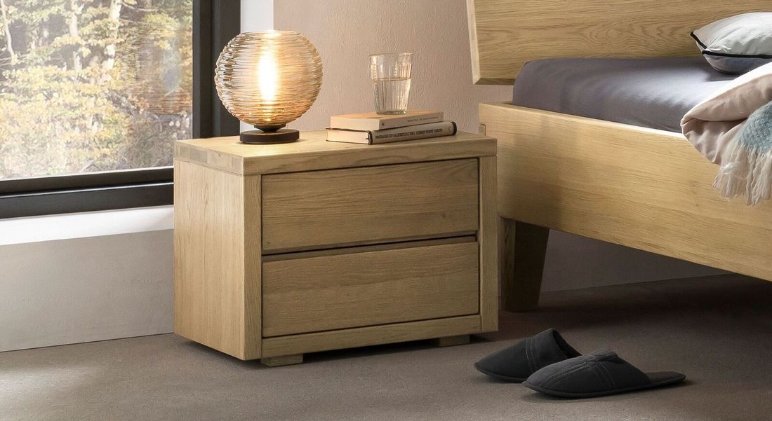 Nachttisch Willard Wildeiche Massivholz H 43 cm