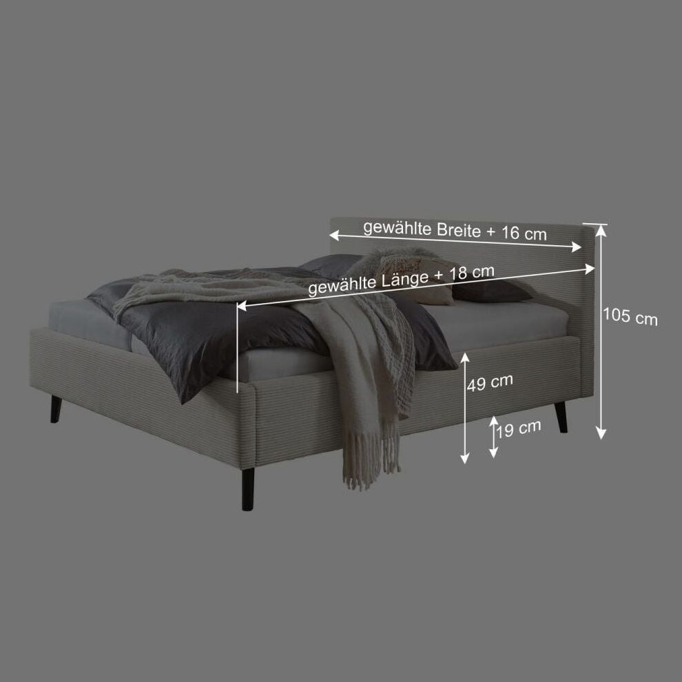HOMELIV. Polsterbett Calypso Komfort Cord