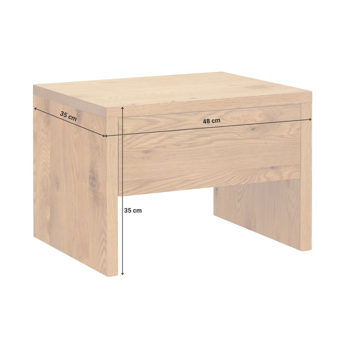 Nachttisch Tumas Wildeiche Massivholz H 35cm