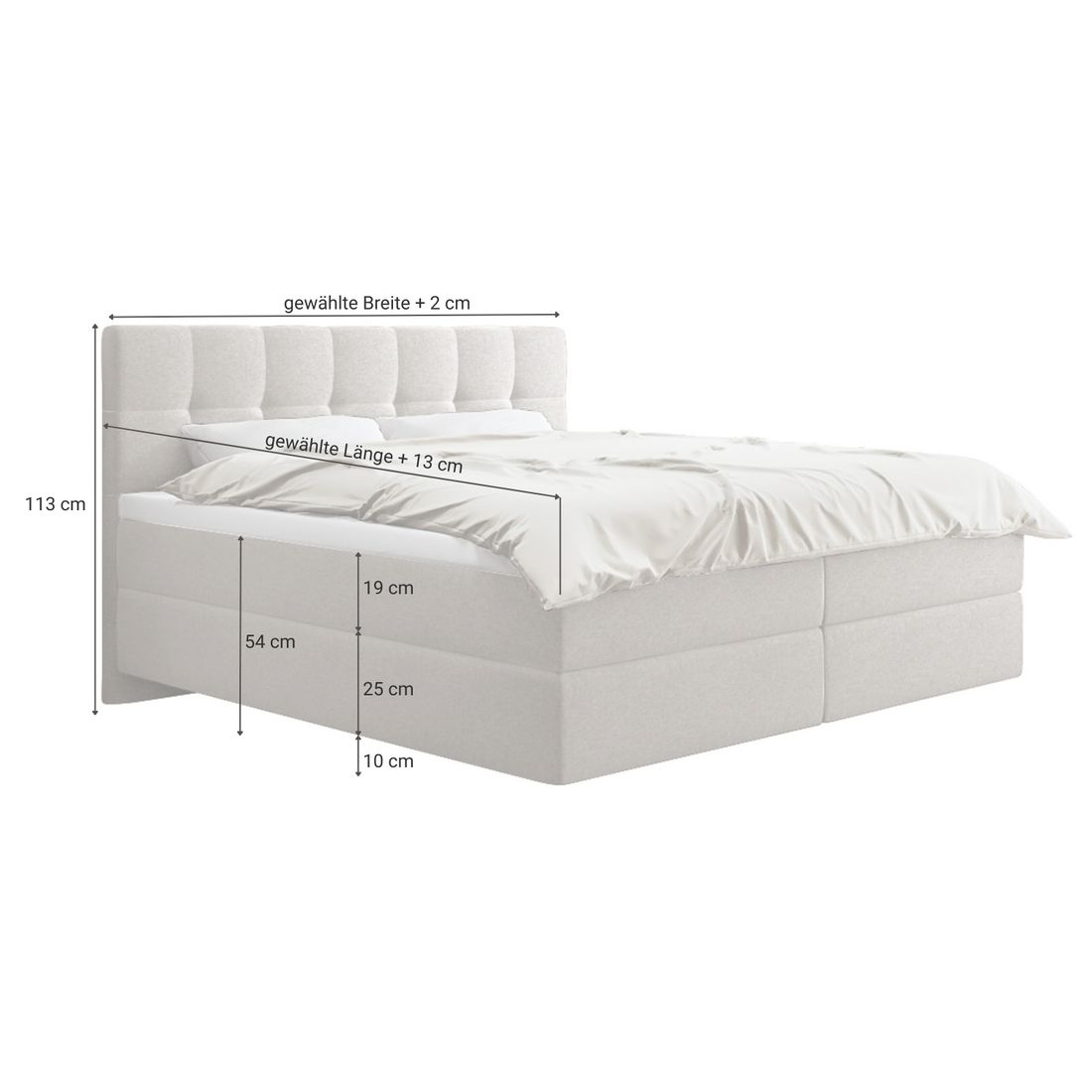 SCHLARAFFIA Boxspringbett Medea Webstoff/Microvelours