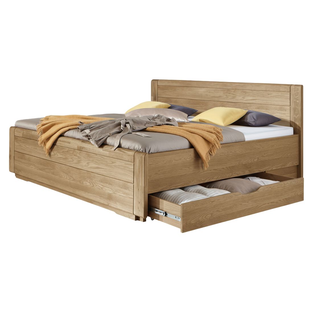 Doppelbett Toride Komfort Eiche teilmassiv mit Schubkasten