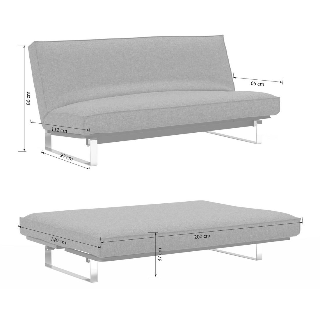 Schlafsofa Astoria Webstoff/Cord mit Lattenrost und Stauraum