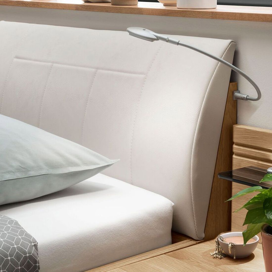 Einzelbett Elfun Komfort Eiche teilmassiv