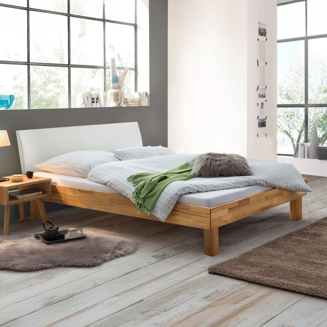 Bett Chatenay Kernbuche Massivholz