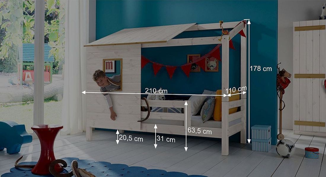 Abenteuerbett Kids Paradise Kiefer Massivholz mit Lattenrost