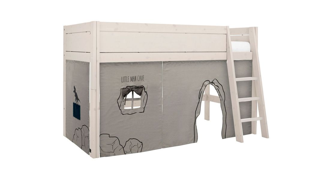 LIFETIME Midi-Hochbett Dino Kiefer Massivholz mit Lattenrost