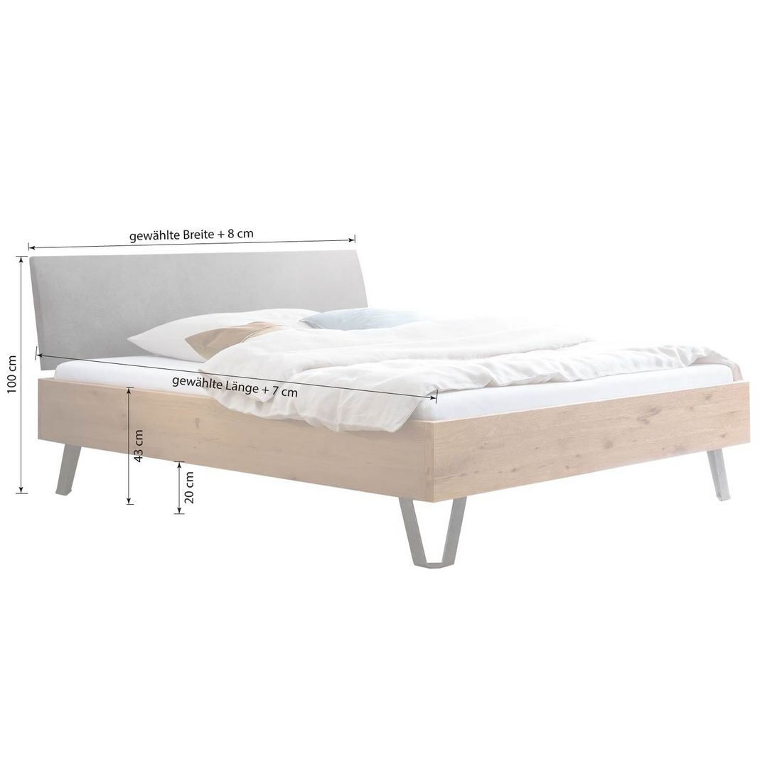 Bett Veyra Wildeiche Massivholz