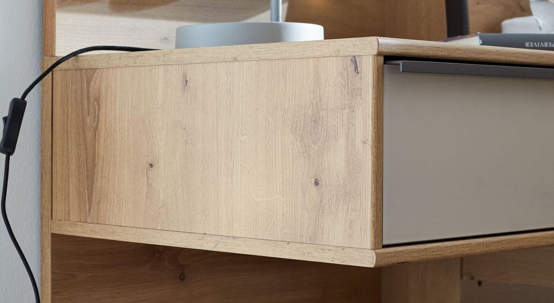 Interliving Schwebenachttisch 1205 Eiche Dekor H 48cm