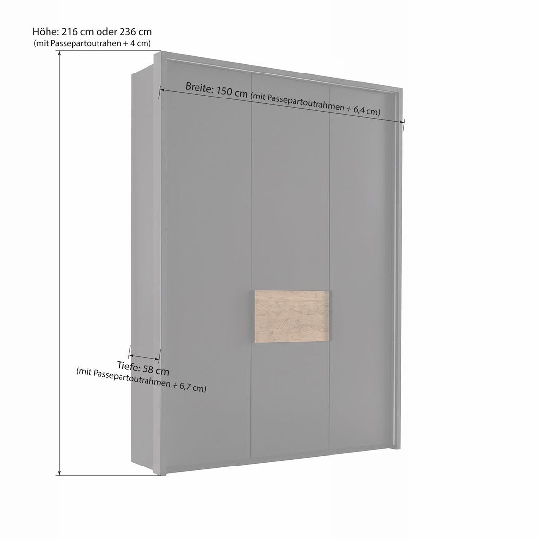 Drehtüren-Kleiderschrank Sinta