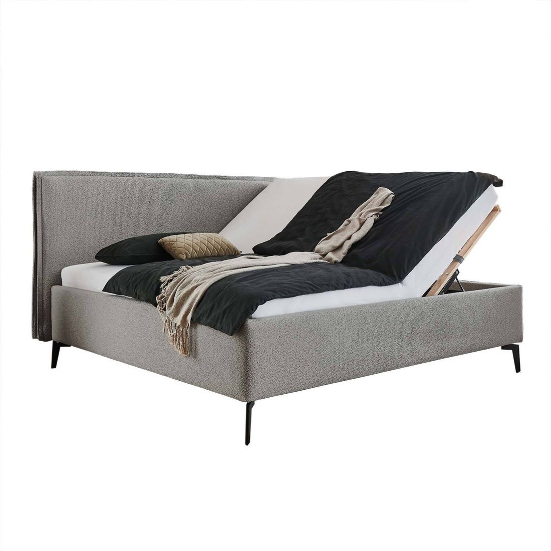 HOMELIV. Polsterbett SwitchIT Sheffield Webstoff mit Bettkasten und Lattenrost