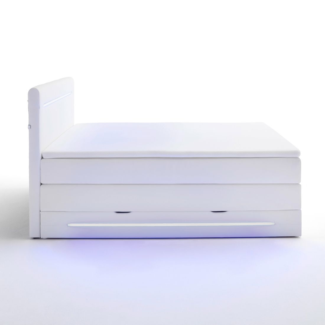 Boxspringbett Tarasco Kunstleder mit Beleuchtung und Bettkasten