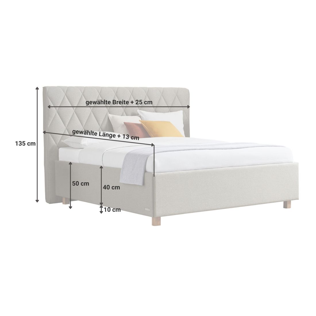 SCHLARAFFIA Polsterbett Marylin Komfort Microvelours/Webstoff mit Bettkasten und Lattenrost