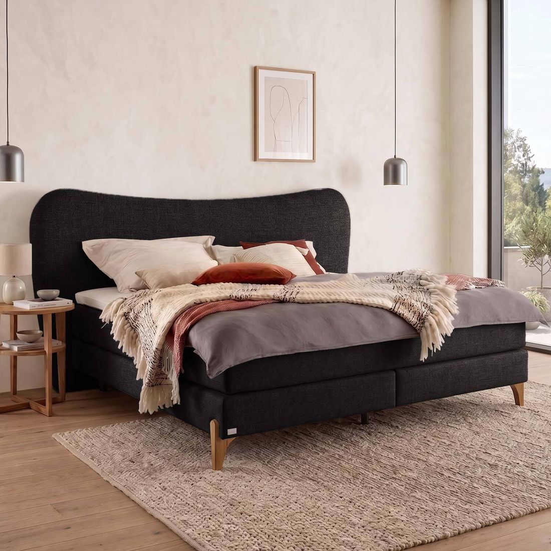 Boxspringbett Saren Webstoff