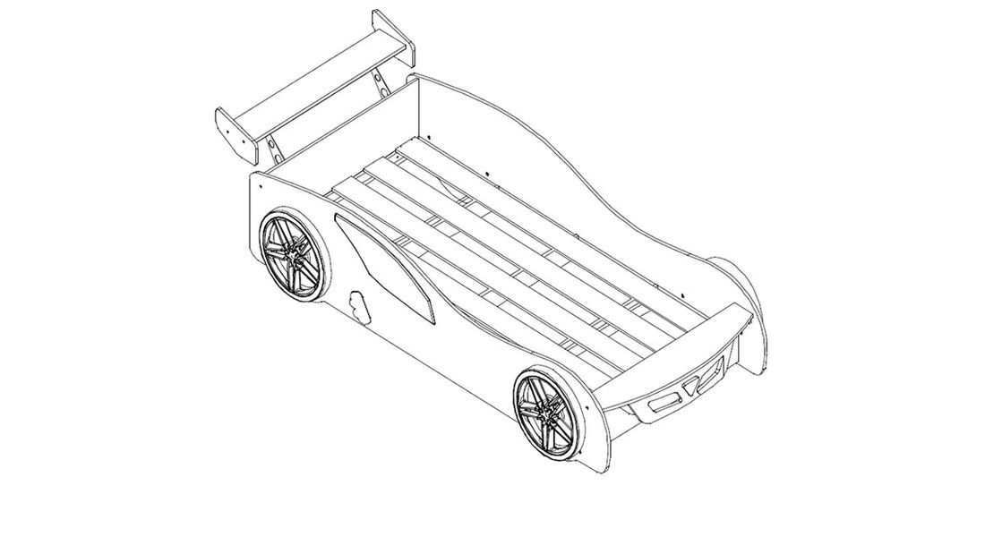 Autobett Hero blau mit Lattenrost