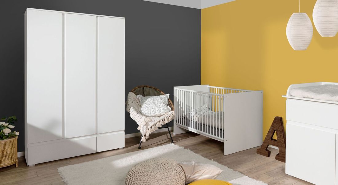 Drehtüren-Kleiderschrank Folda mit Schubladen