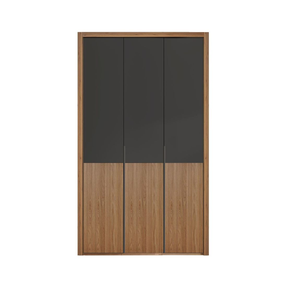 Drehtüren-Kleiderschrank Zenya Eiche teilmassiv
