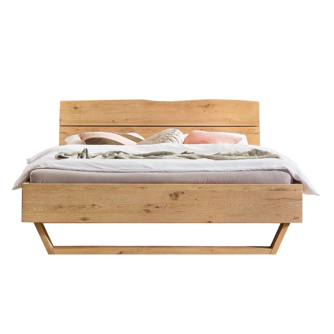 Bett Aurin Komfort Wildeiche Massivholz