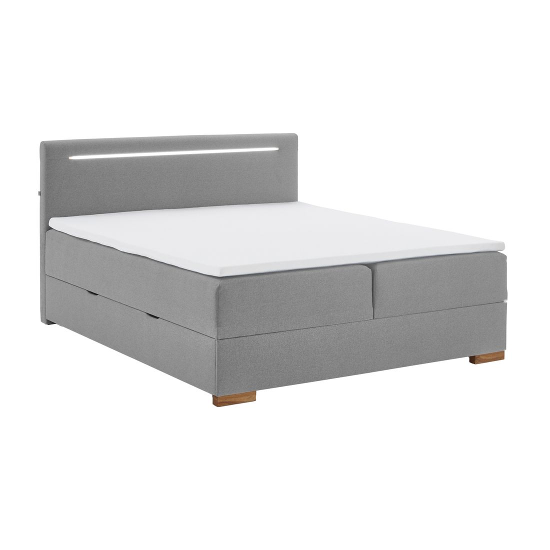 Boxspringbett Duman Webstoff mit Beleuchtung und Bettkasten
