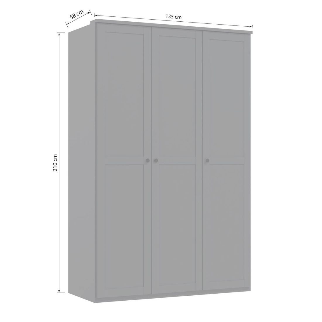 Drehtüren-Kleiderschrank Eliro Graphit Dekor
