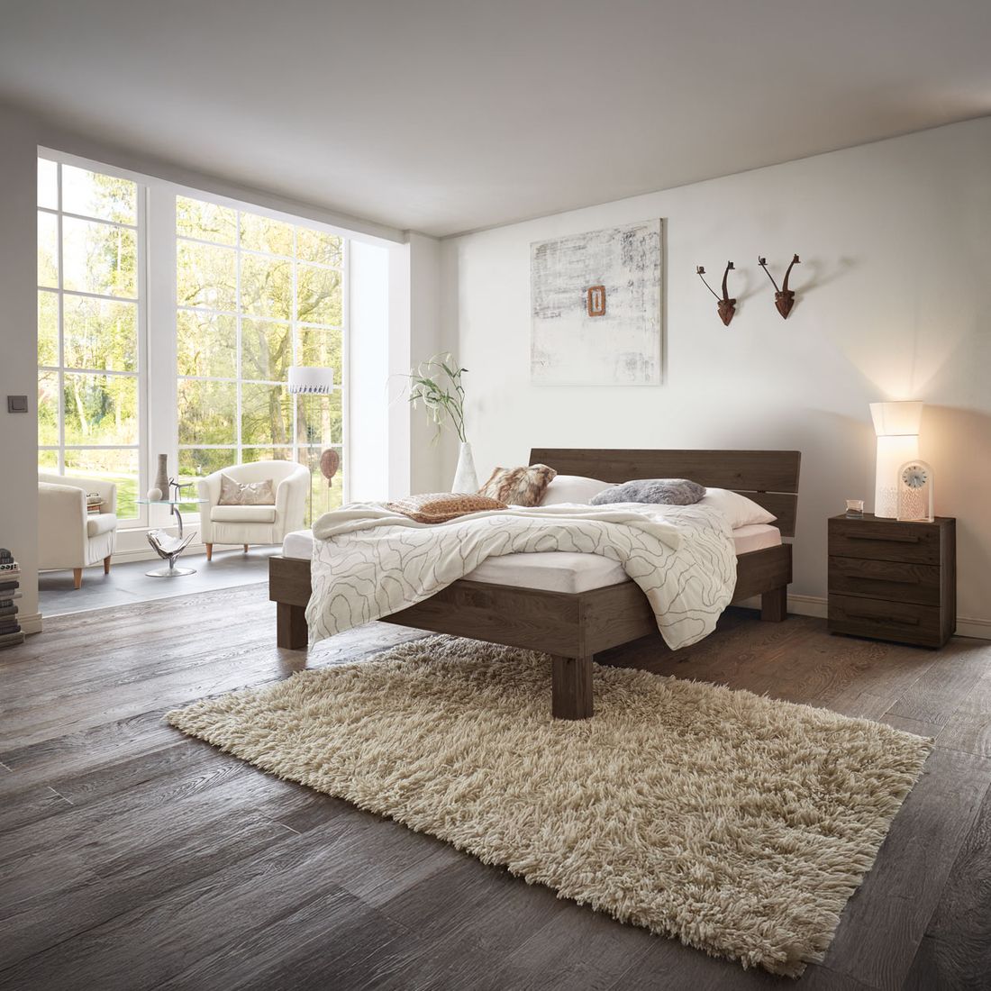 Bett Soria Wildeiche Massivholz