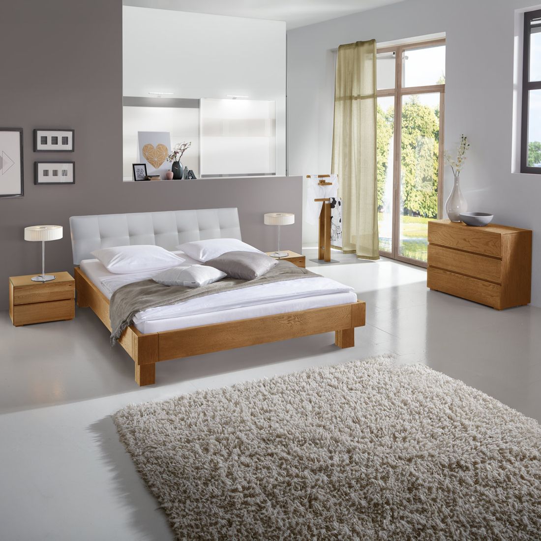 Bett Floriano Eiche Massivholz
