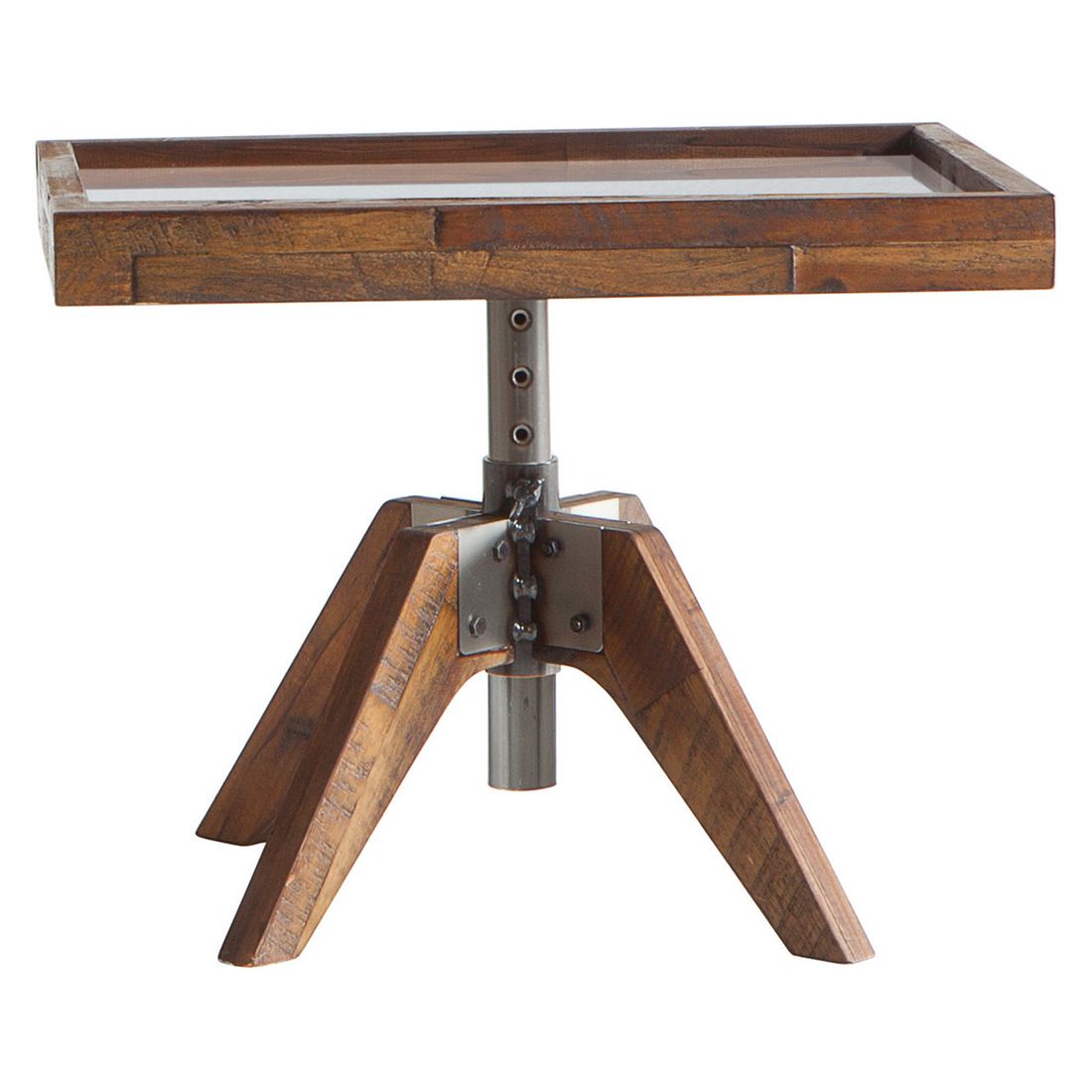 Bett-Beistelltisch Molina Akazie Massivholz H 34-53cm