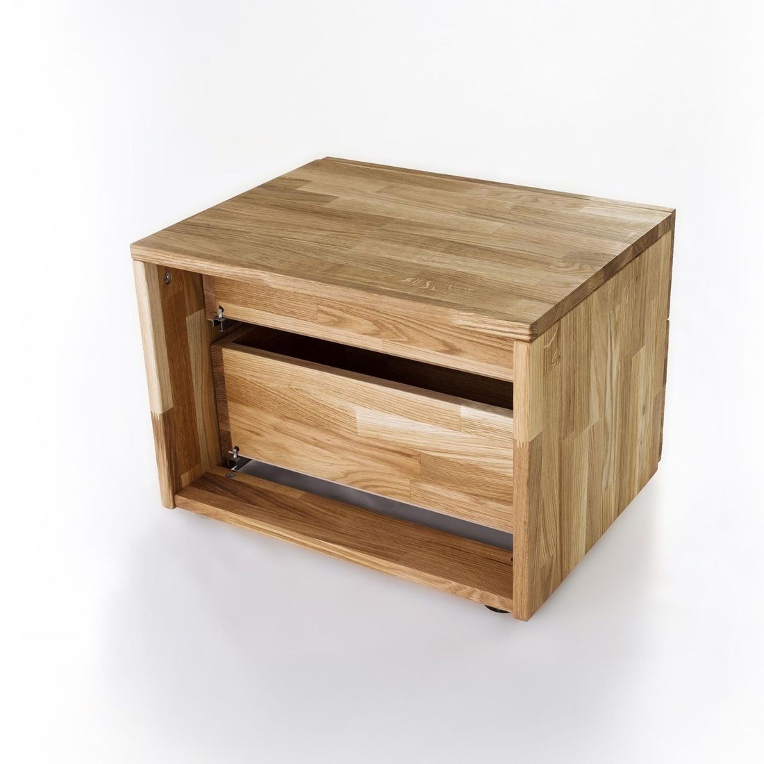 HOMELIV. Nachttisch Sumak Wildeiche Massivholz H 38cm