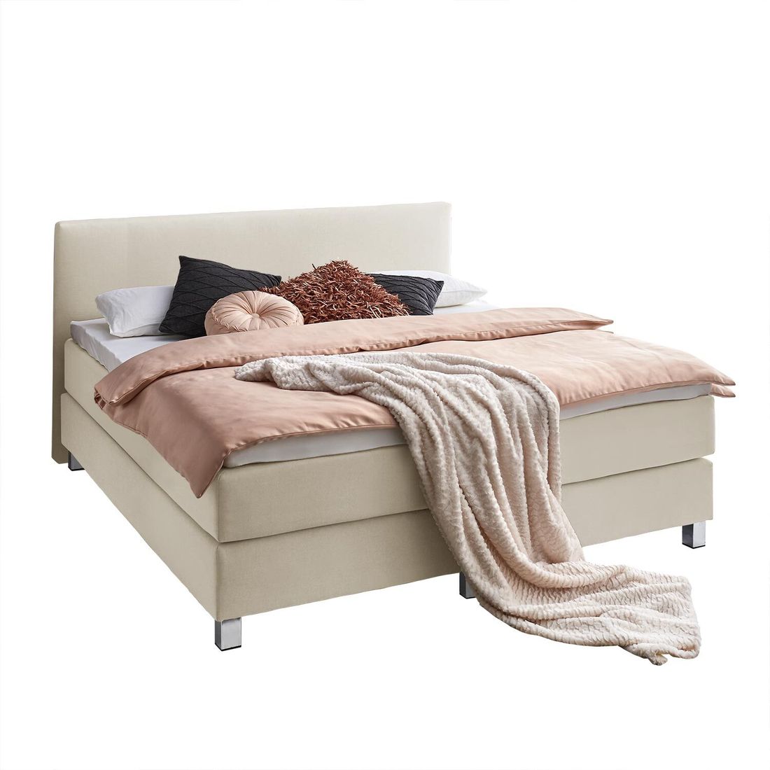 HOMELIV. Boxspringbett Ferryland Webstoff