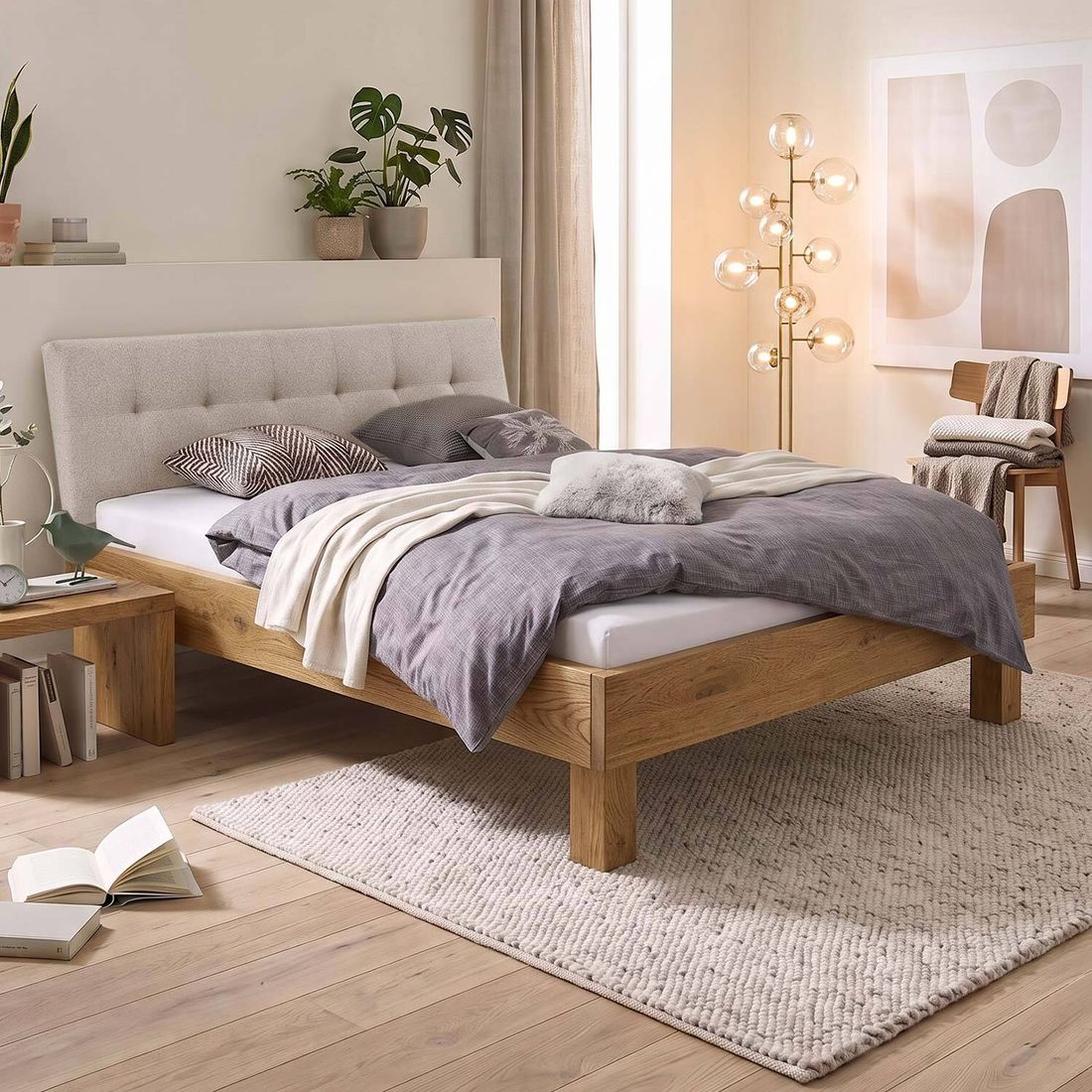 Bett Santa Luiza Wildeiche Massivholz