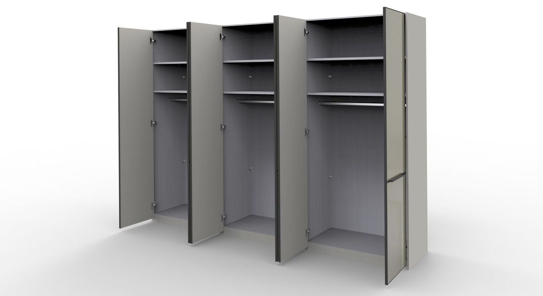 Drehtüren-Kleiderschrank Loyd mit Glasfront