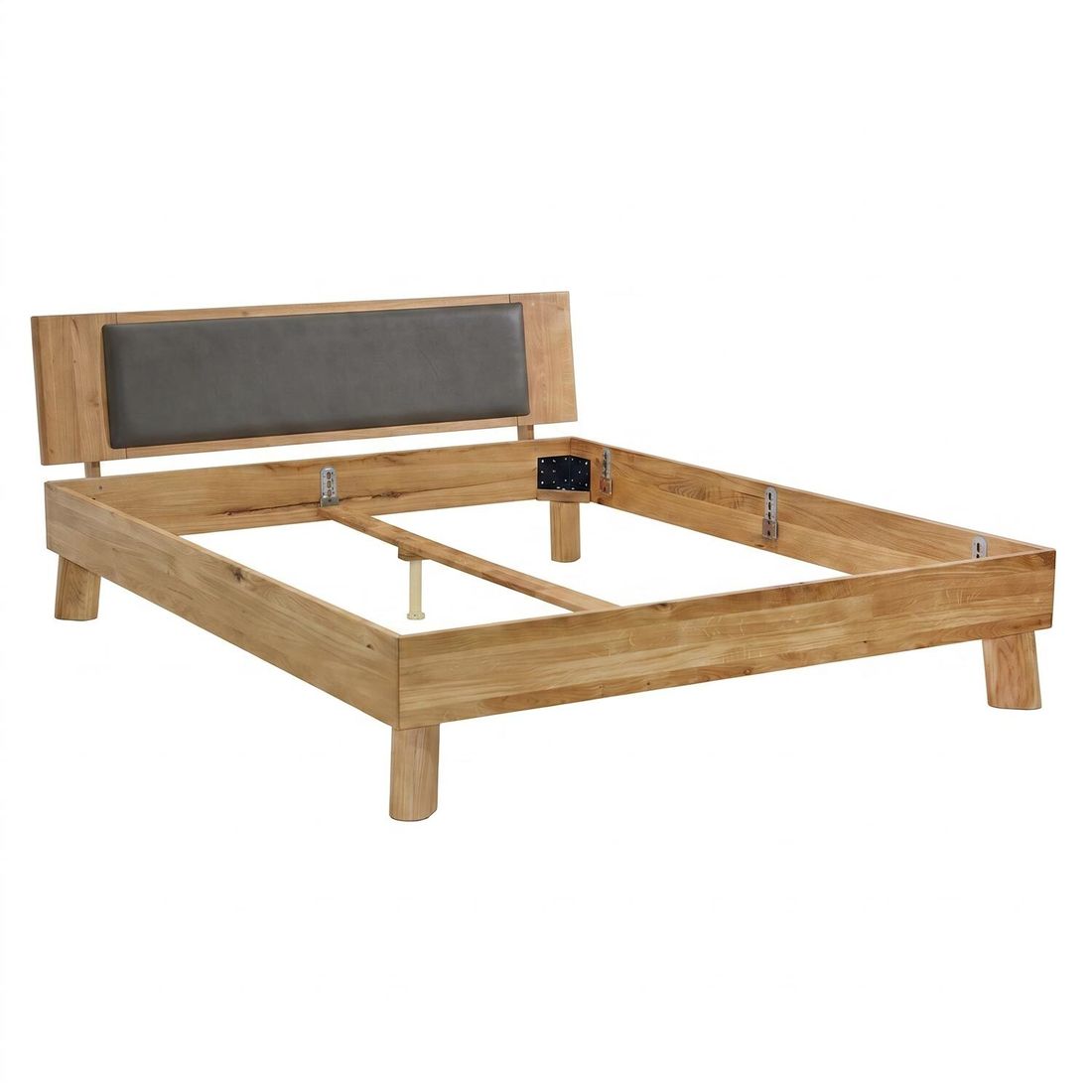 HOMELIV. Doppelbett Keno Komfort Wildeiche Massivholz