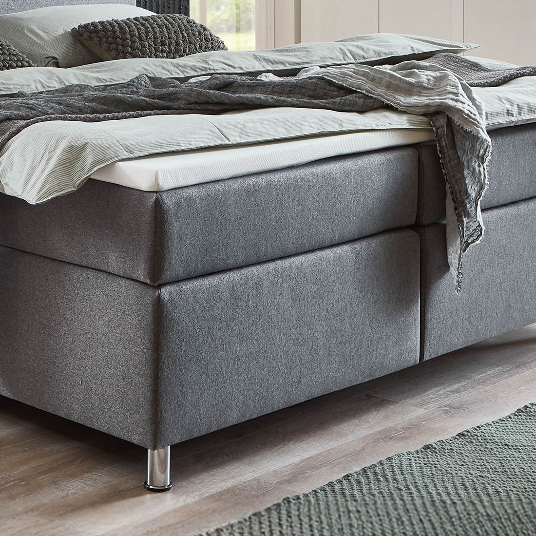 HOMELIV. Boxspringbett Carpo Webstoff