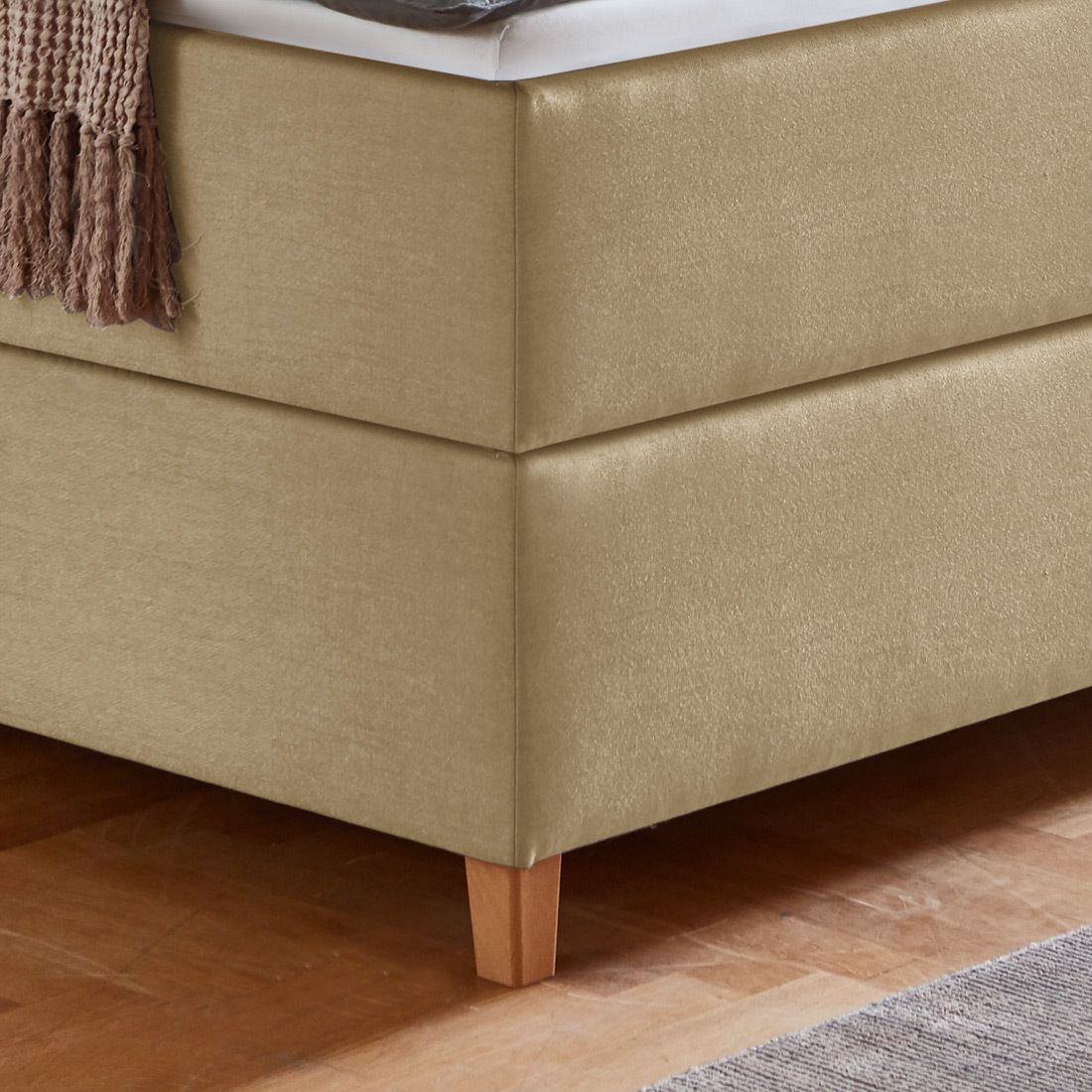 HOMELIV. Boxspringbett Lusaka Webstoff