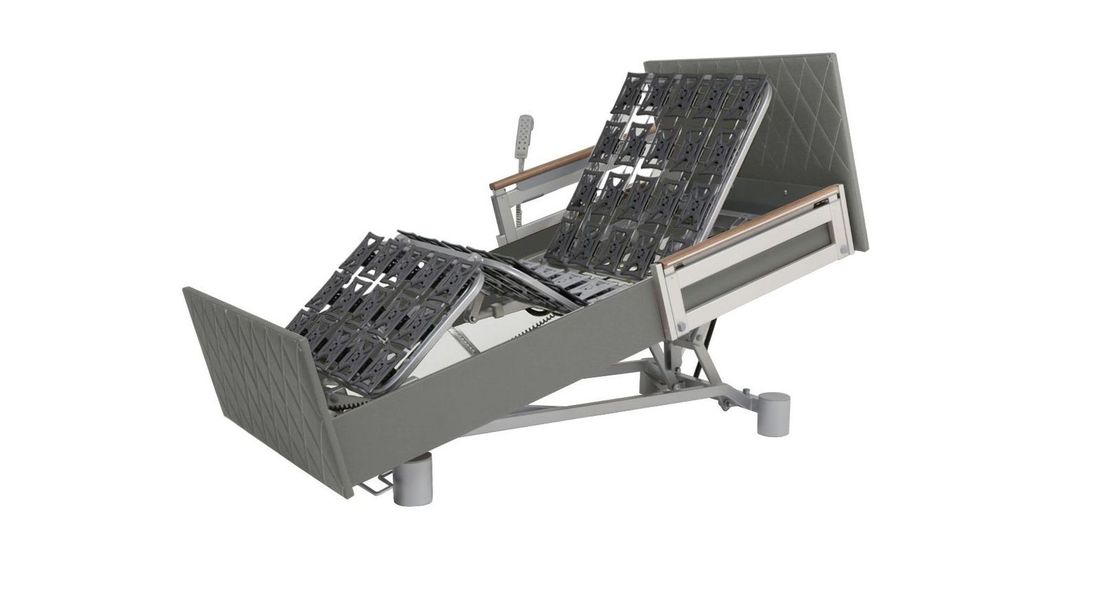 Komfortbett mit Pflegebett-Funktion Sylt Webstoff mit Tellerrost