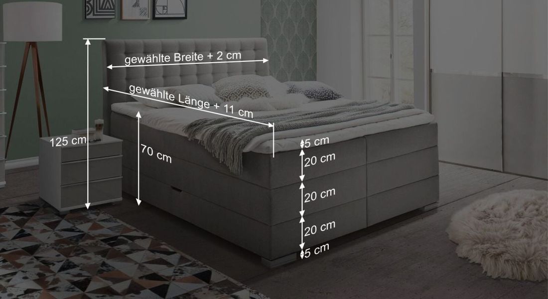 Boxspringbett Viviana mit Bettkasten