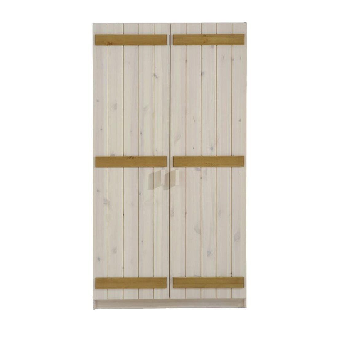 Drehtüren-Kleiderschrank Kids Paradise Kiefer Massivholz
