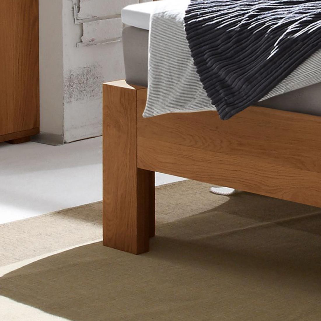 Boxspringbett Kingston Eiche Massivholz ohne Kopfteil