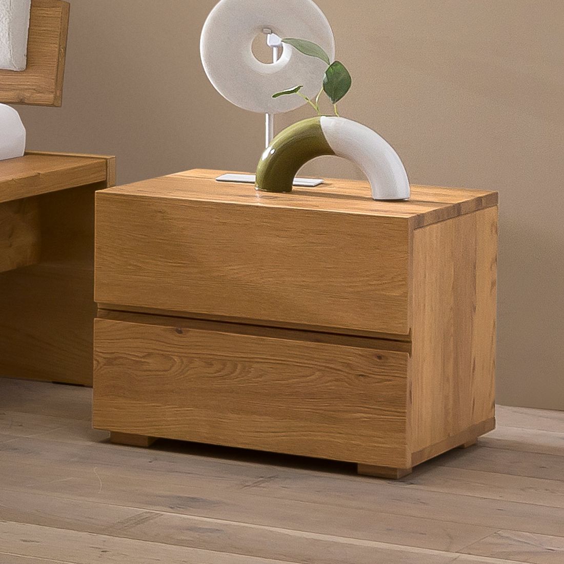 Nachttisch Bayamo Wildeiche Massivholz H 38cm